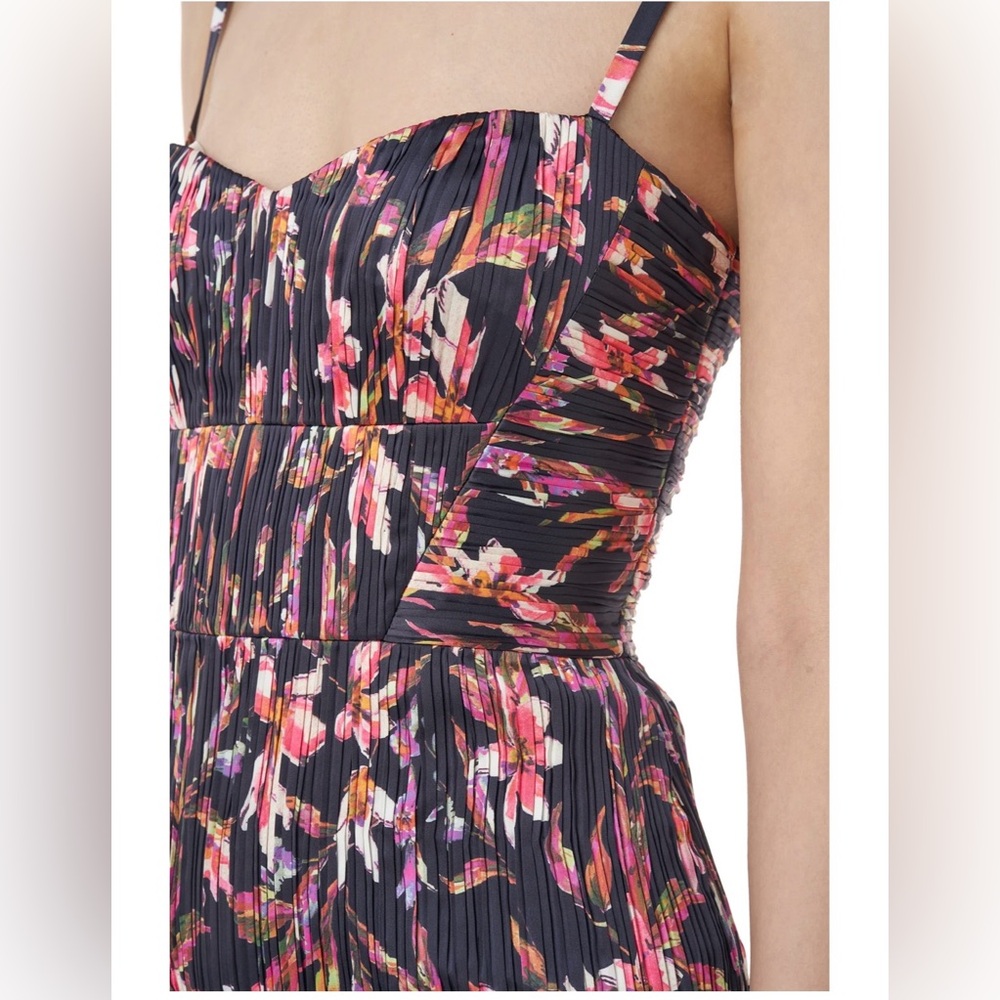Amur Londyn Pleated Tiered Gown In Island Floral Maxi Dress Size 0/ XS - Picture 9 of 10